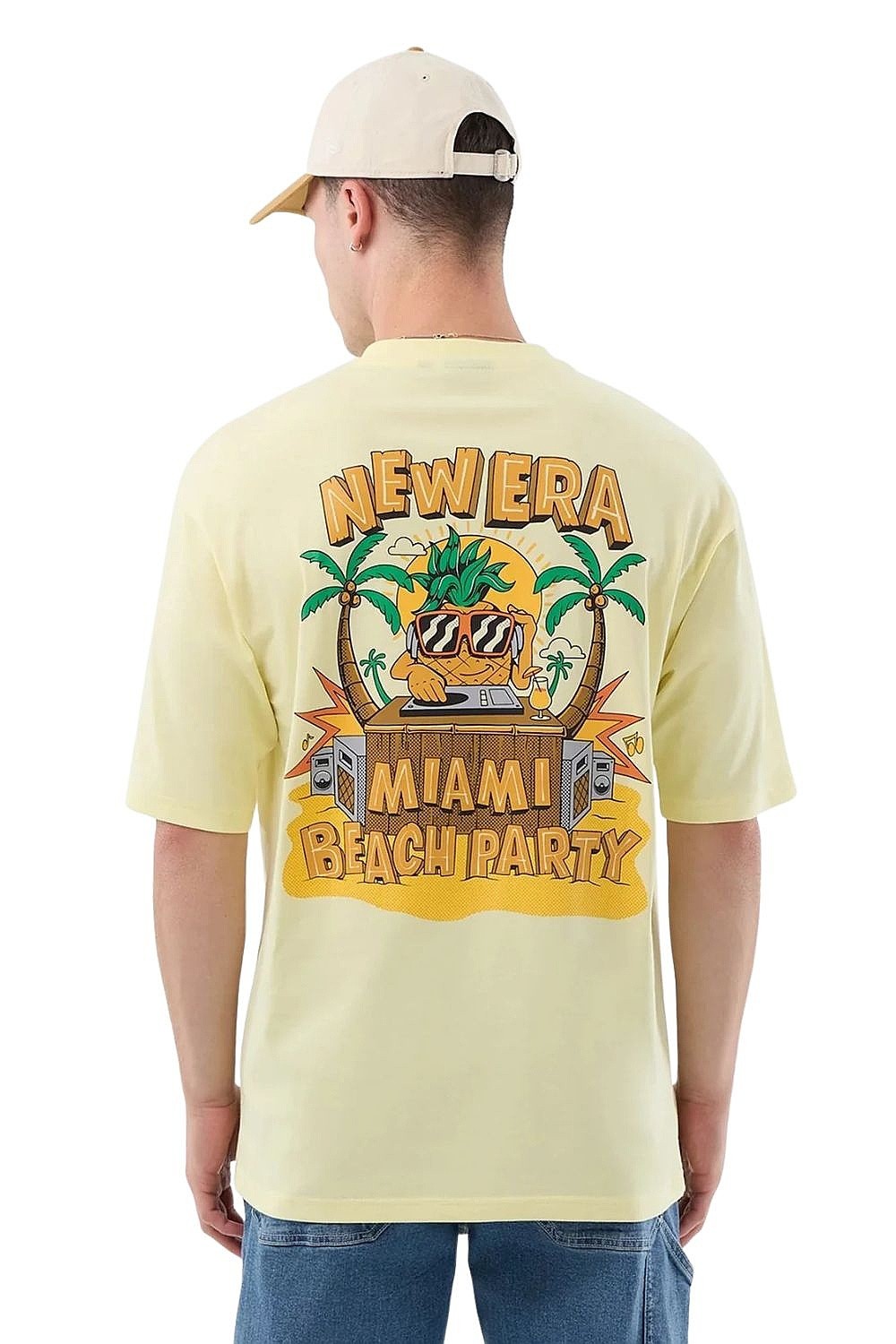 T-Shirt New Era Fun Graphic Oversized - Pastel Yellow