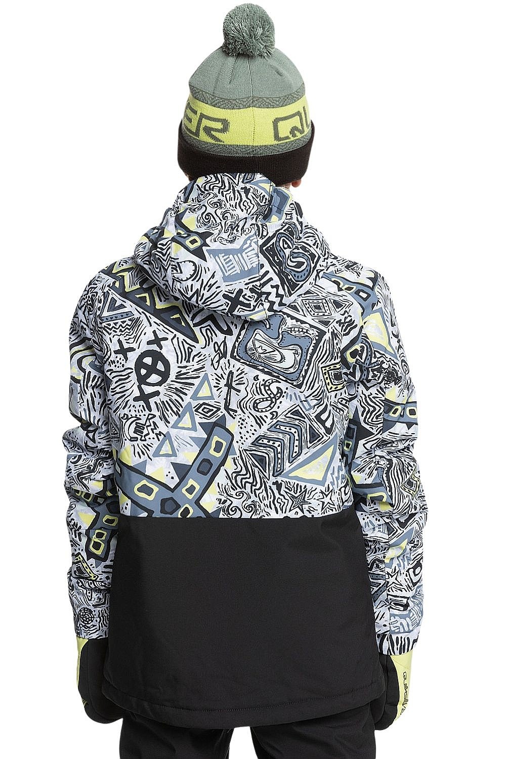 bunda Quiksilver Mission Printed Block - KVJ3/Heritage Scribble Black