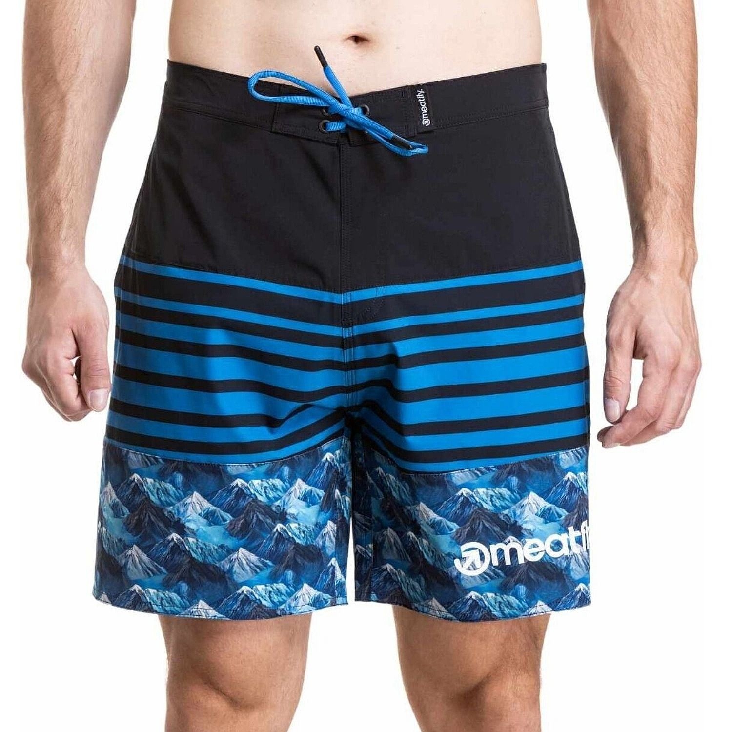 szorty kąpielowe Meatfly Ernie 19 - Blue Mountains/Stripes/Black - men´s