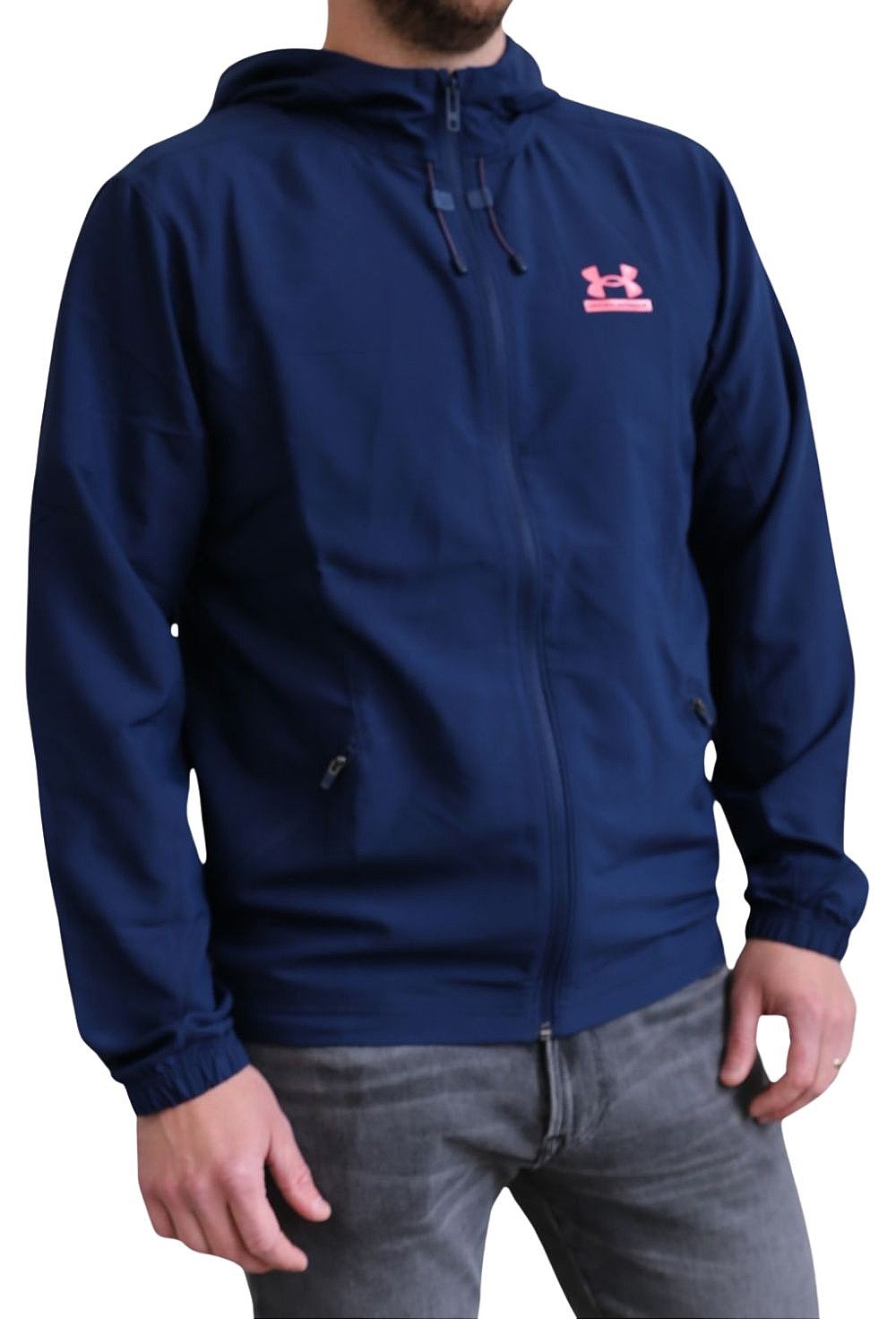 jacket Under Armour Tech Sport Woven - Academy/Bittersweet Pink - men´s