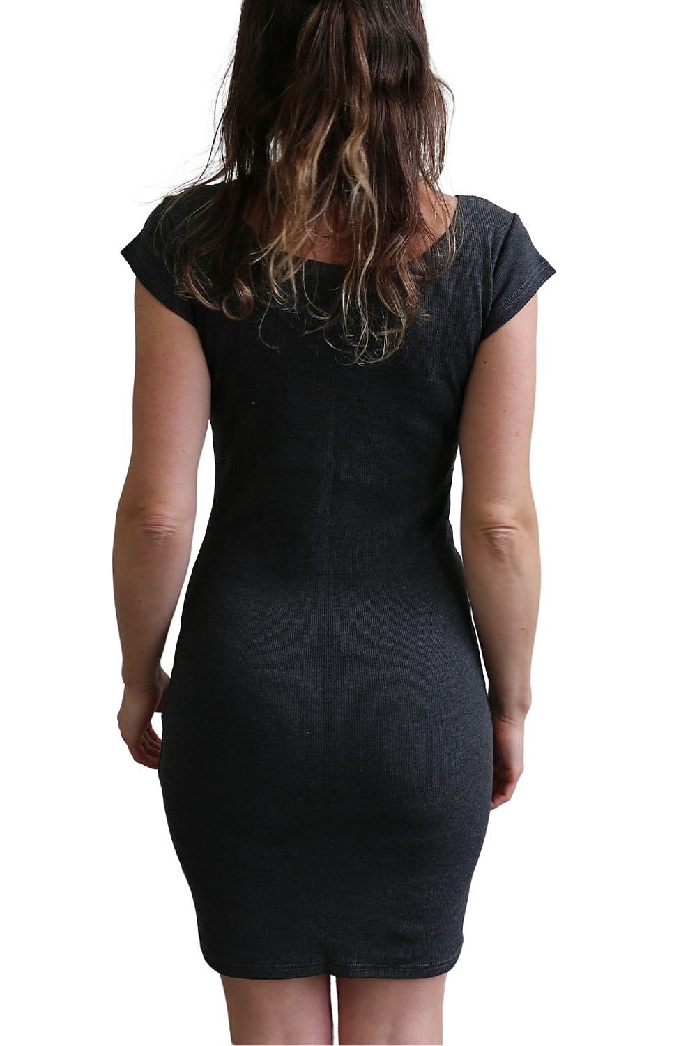 Kleid M.ASCH-Be original Short Ribbed With Mini Sleeves - Antracit - women´s