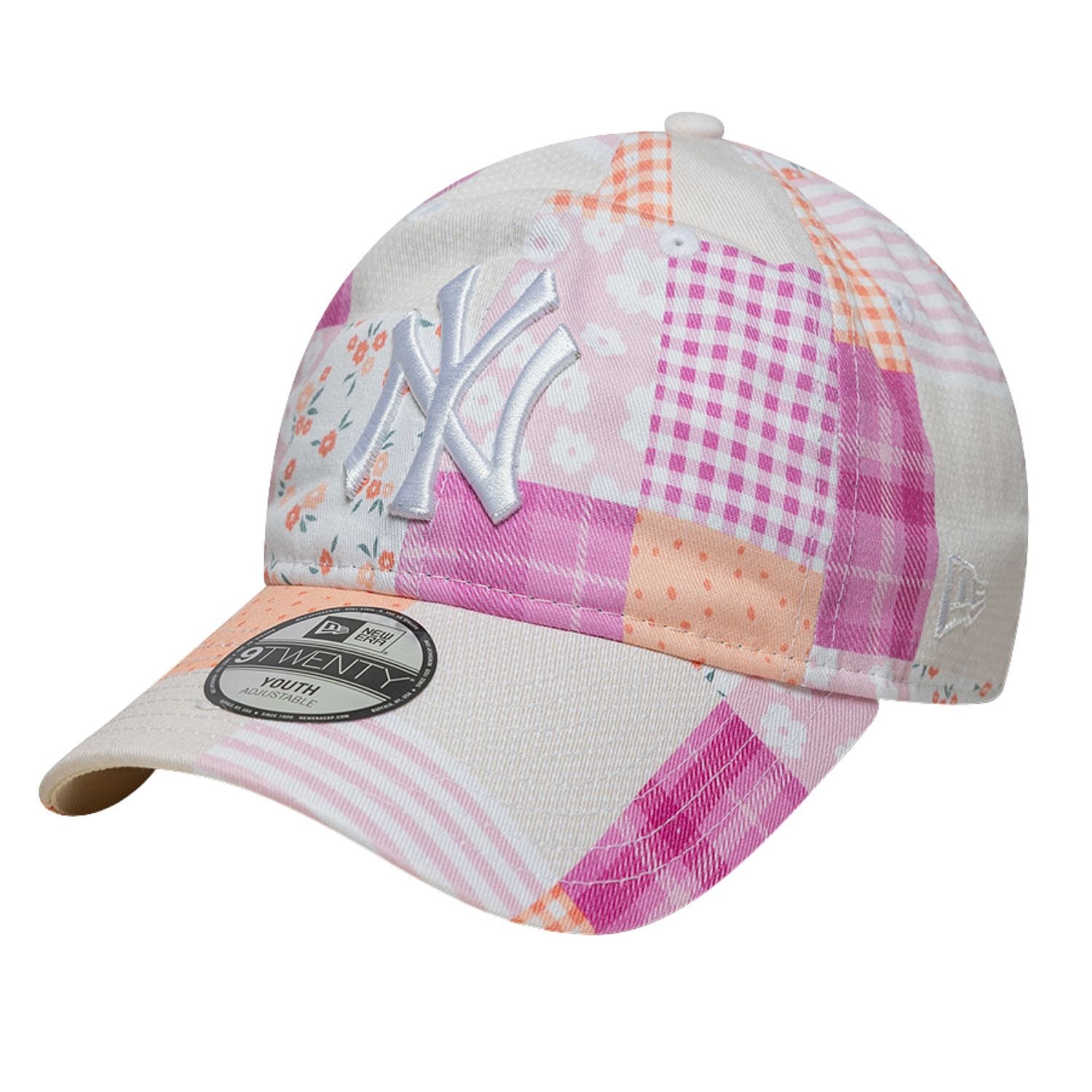 cap New Era 9T Patchwork MLB New York Yankees Youth - Primrose Pink/Electric Fuchsia - girl´s