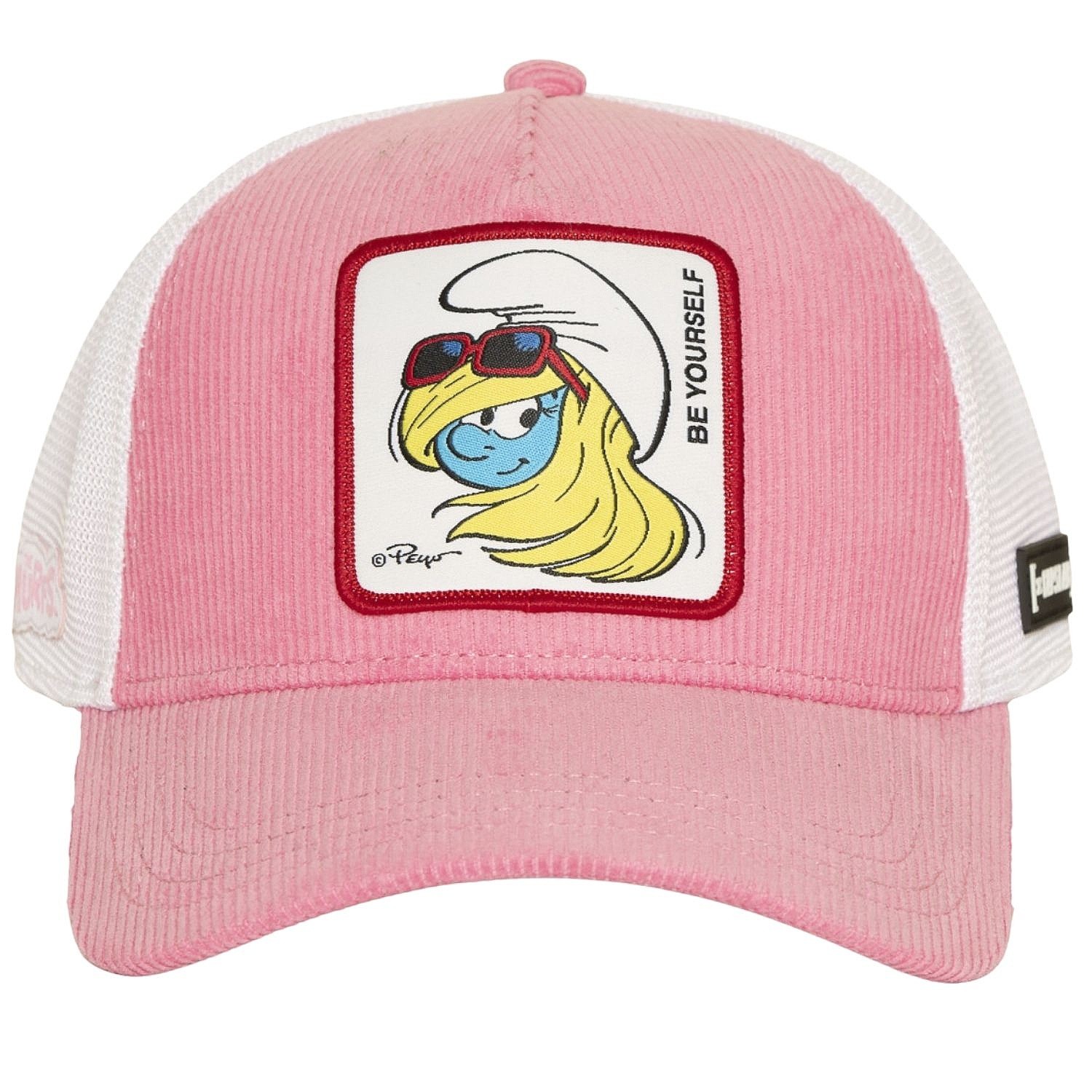 czapka z daszkiem Capslab The Smurfs A Frame Corduroy Trucker - Smurfette/Pink/White - women´s