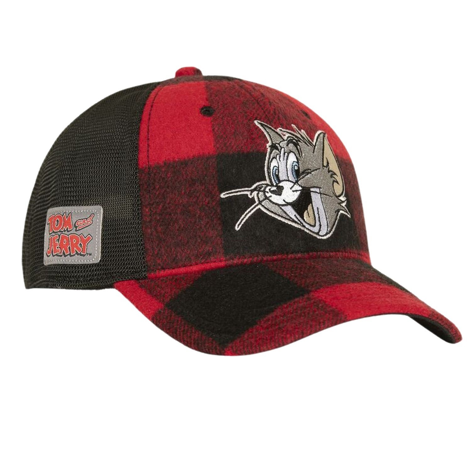 cap Capslab Tom and Jerry Flannel Trucker - Red/Black - men´s