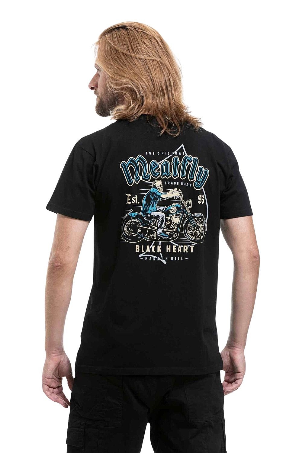 T-Shirt Meatfly Black Heart - Blue Black - men´s