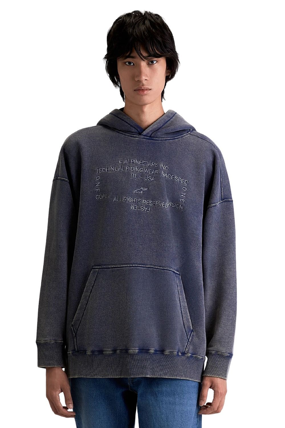 sweatshirt Alpinestars Infinite Washed Oversized Hoodie - Washed Navy - men´s