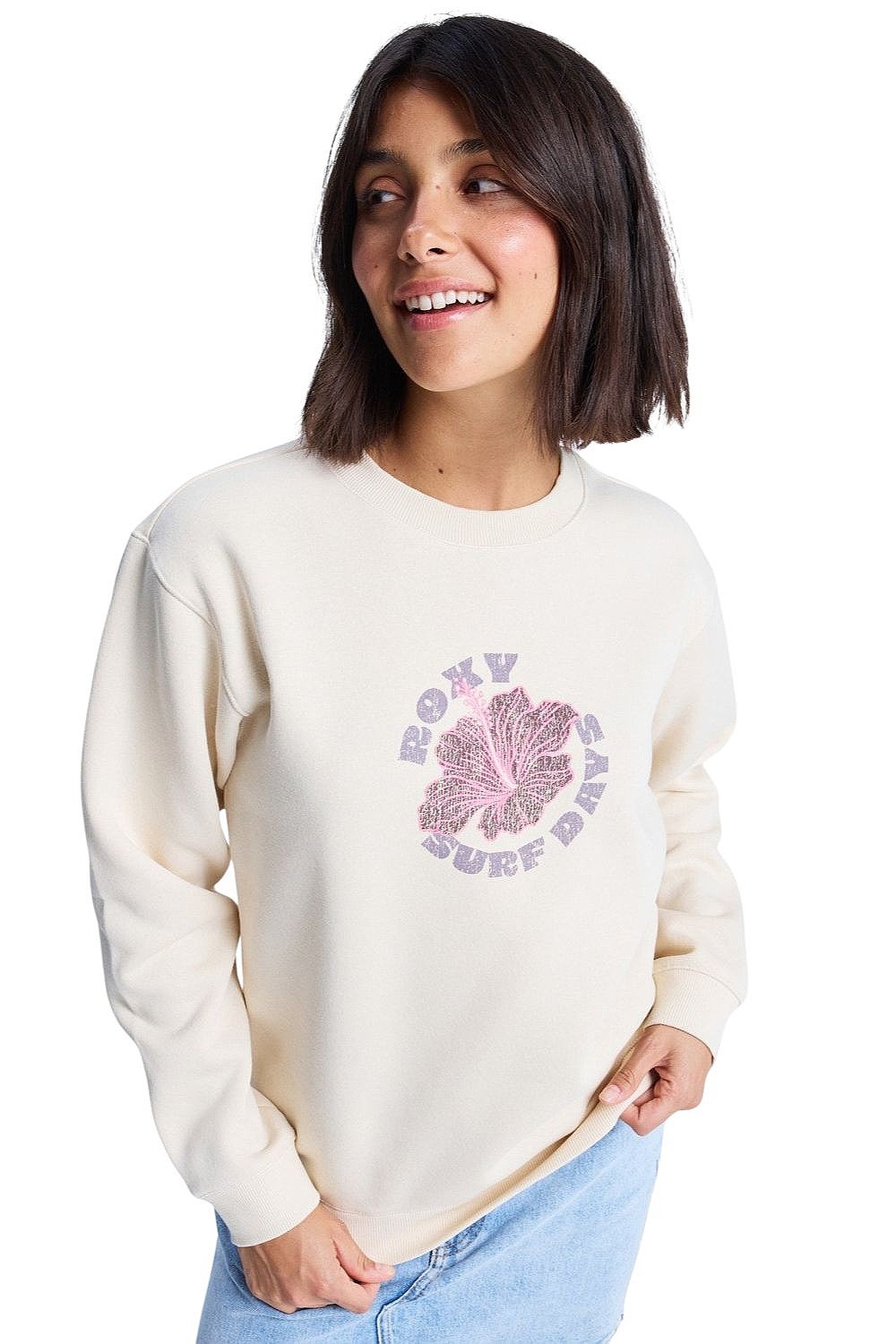 sweatshirt Roxy Surf Stoked Crew Brushed Vint - TEC0/Parchment - women´s