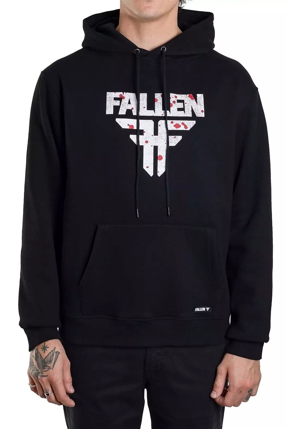 sweatshirt Fallen Insignia Hoodie - Black/White/Splatter - men´s