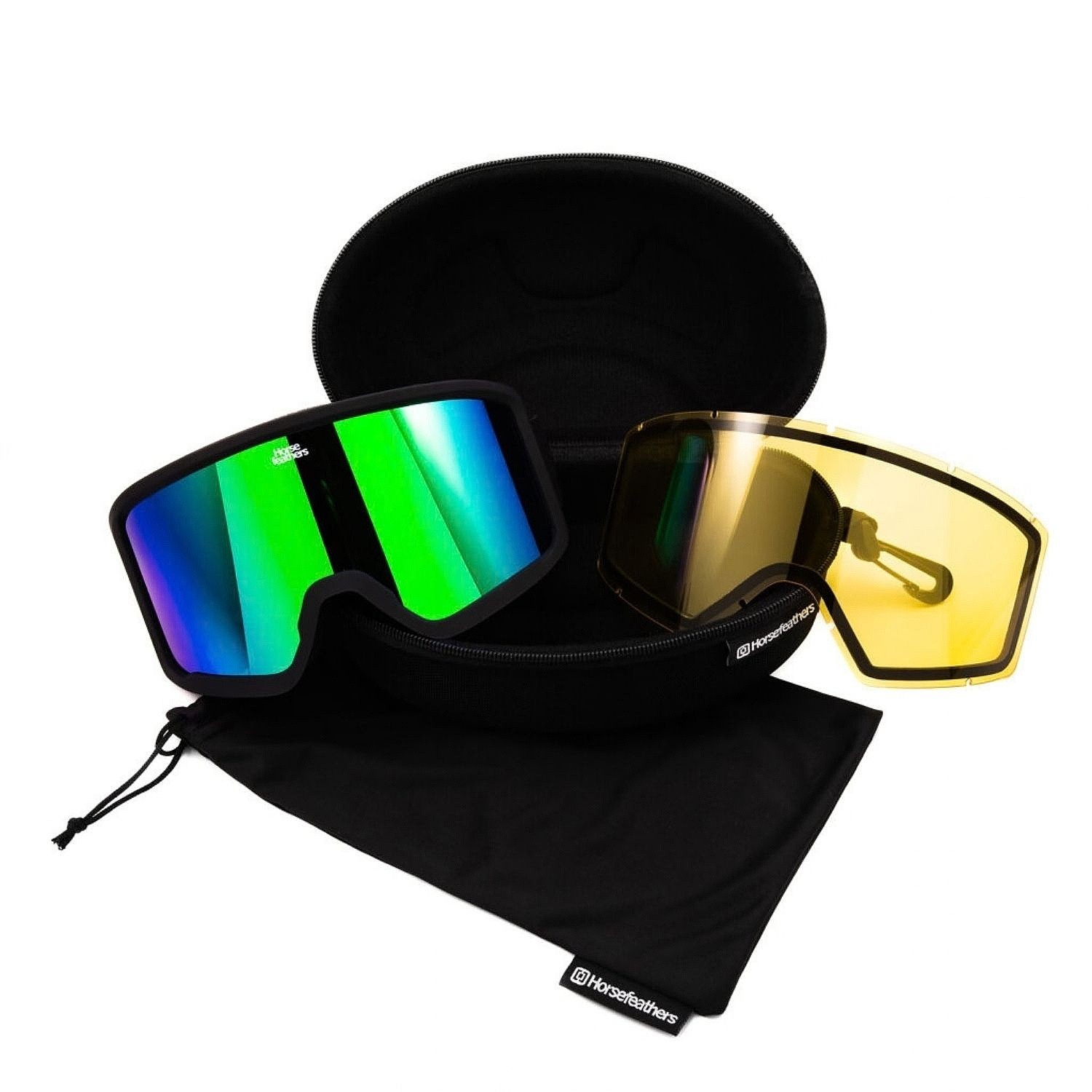 goggles Horsefeathers Tarpe - Black/Mirror Green