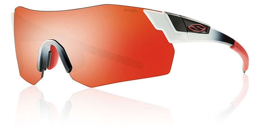des lunettes Smith PivLock Arena Max - White Red Fade/Red Sol-X