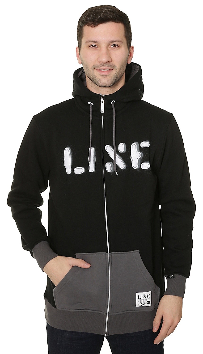 Sweatshirt Line Original Zip - Black