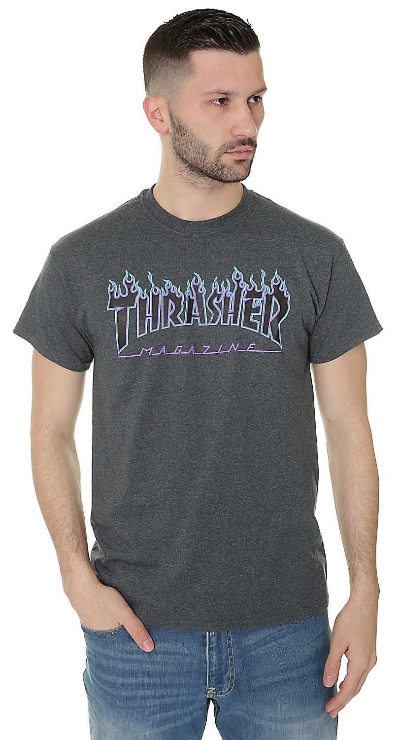 camiseta Thrasher Flame Logo - Dark Heather