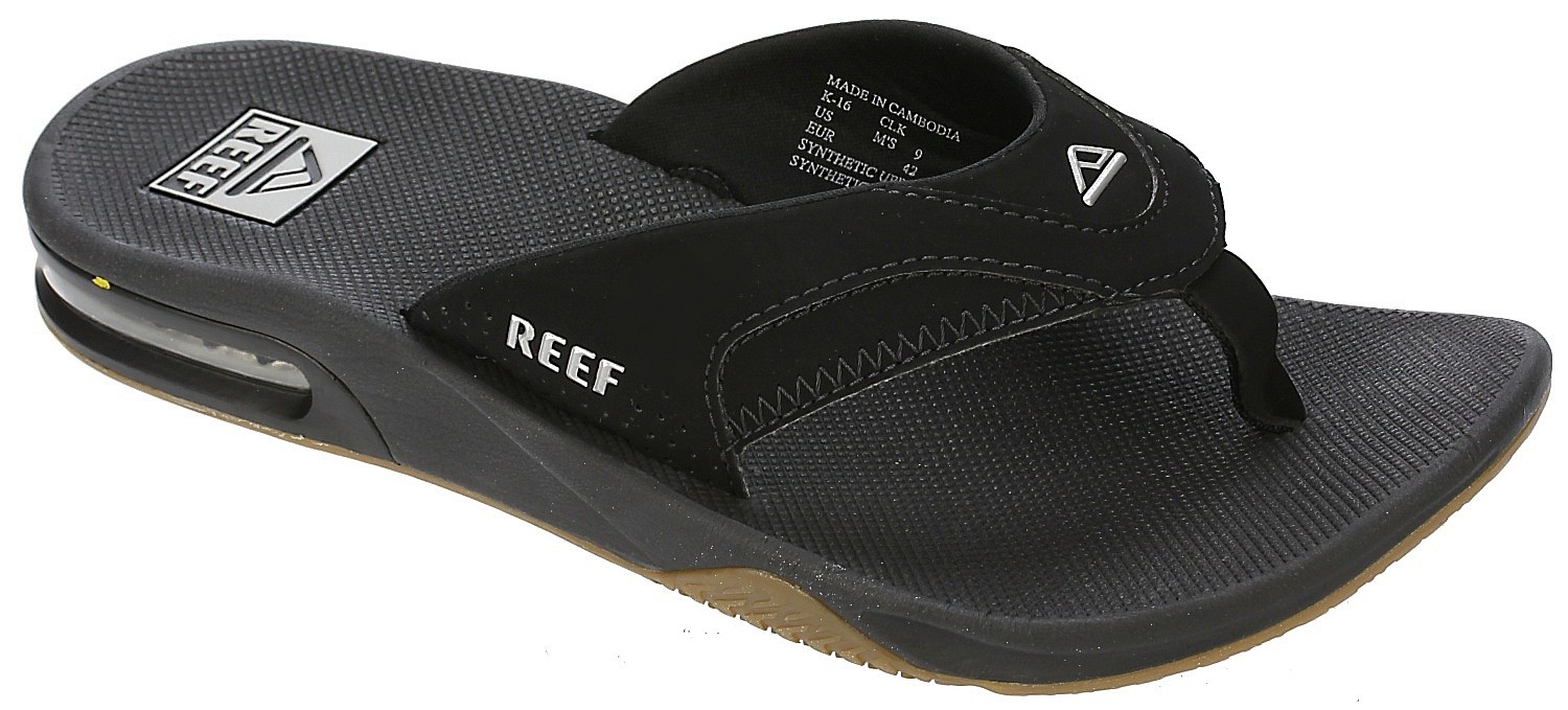 slippers Reef Fanning - Black/Silver