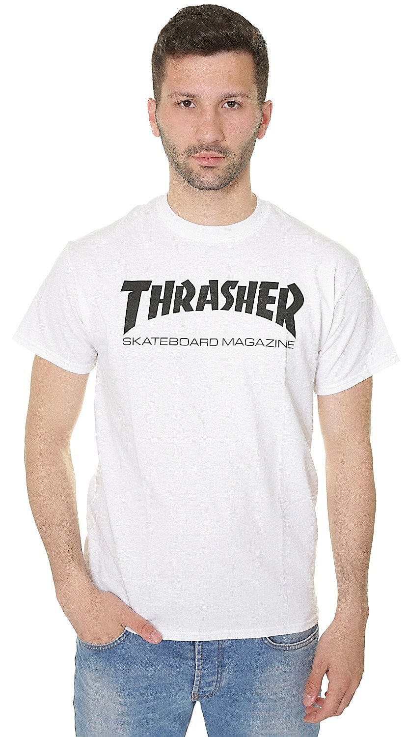 póló Thrasher Skate Mag - White
