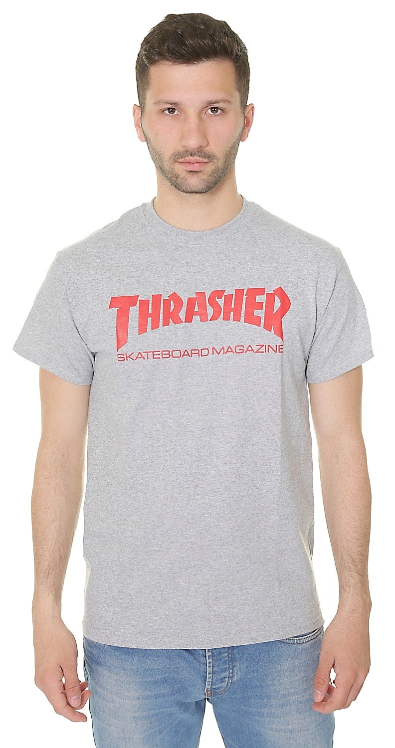 camiseta Thrasher Skate Mag - Gray/Red