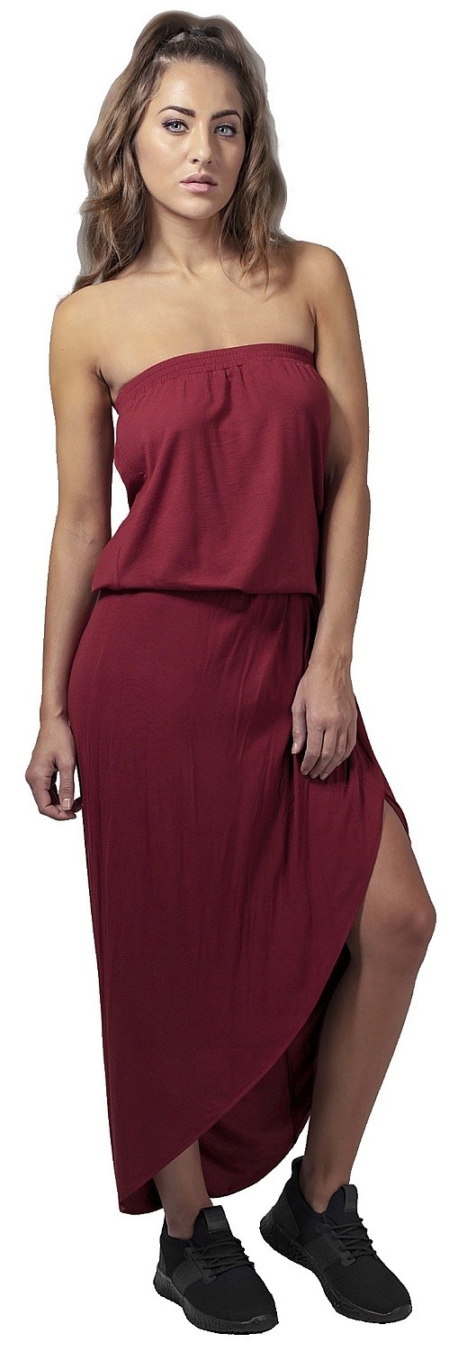 kleid Urban Classics Viscose Bandeau/TB1508 - Burgundy