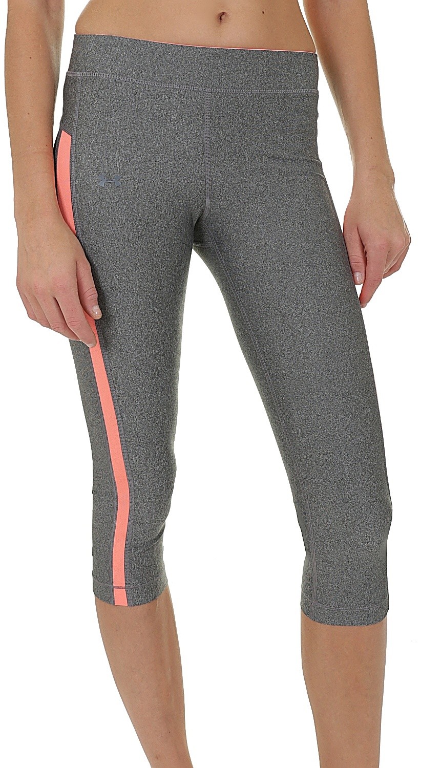Leggins Under Armour HeatGear Armour Coolswitch Capri - 090/Carbon Heather/London Orange