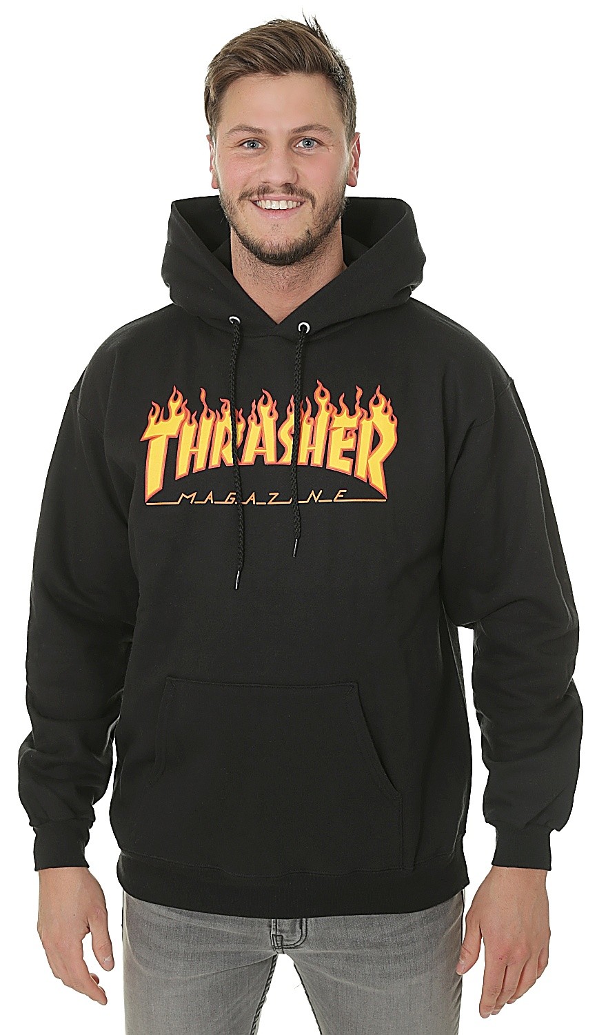 sweater Thrasher Flame Logo - Black