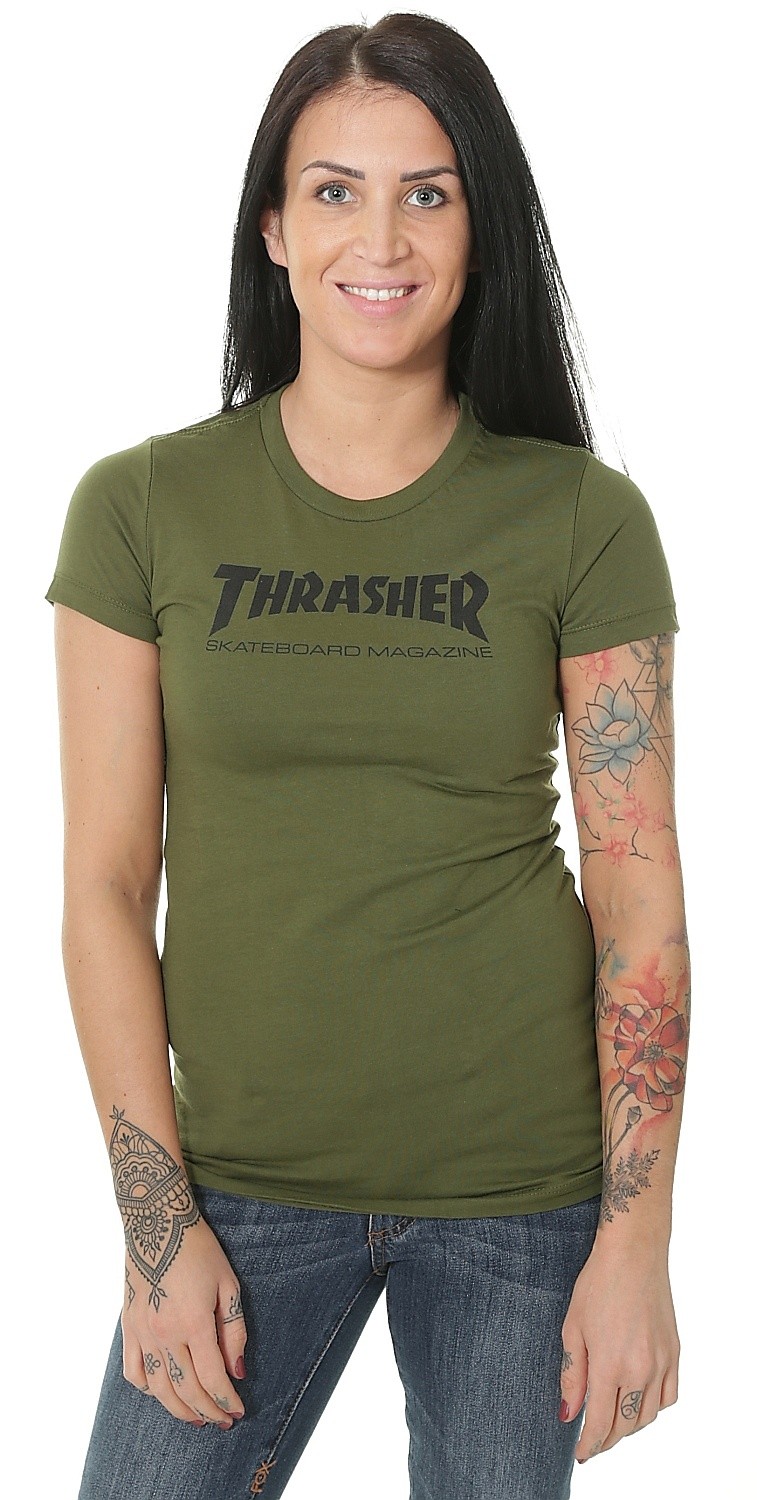 camisa Thrasher Mag Logo - Olive Green