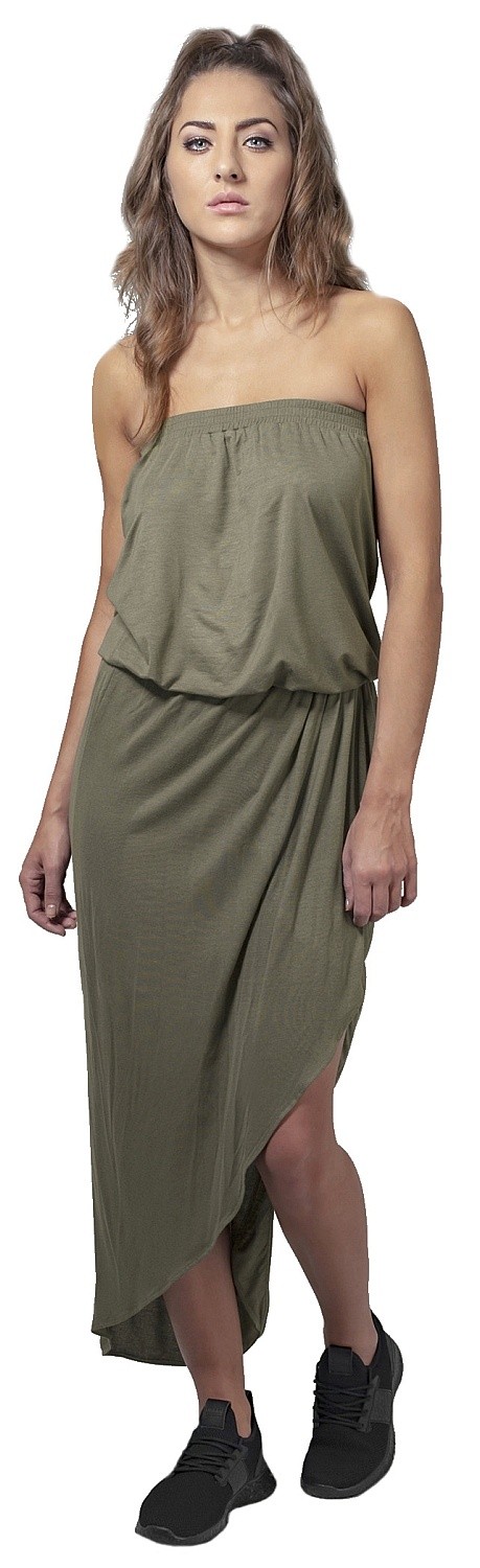 rochie Urban Classics Viscose Bandeau/TB1508 - Olive