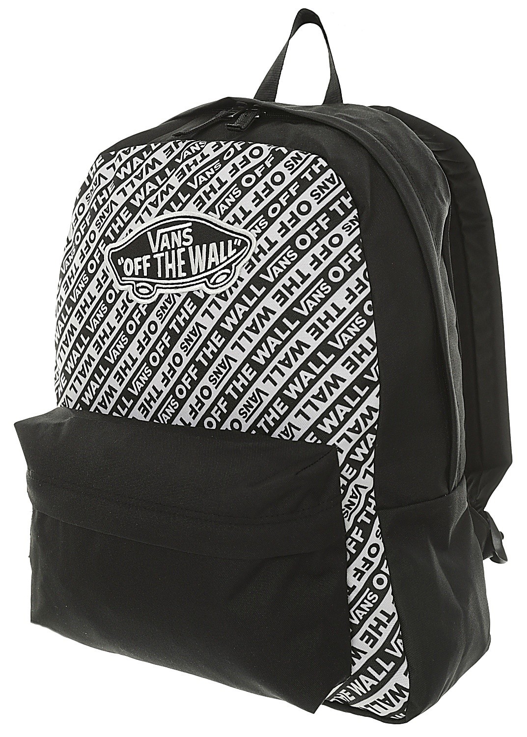 vans black and white striped backpack