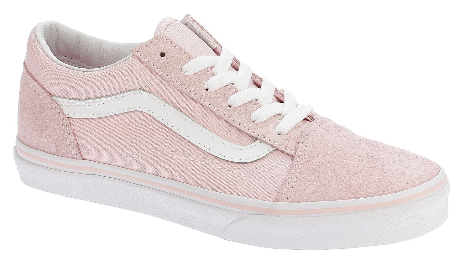 обувь Vans Old Skool - Suede Canvas/Chalk Pink/True White - unisex junior