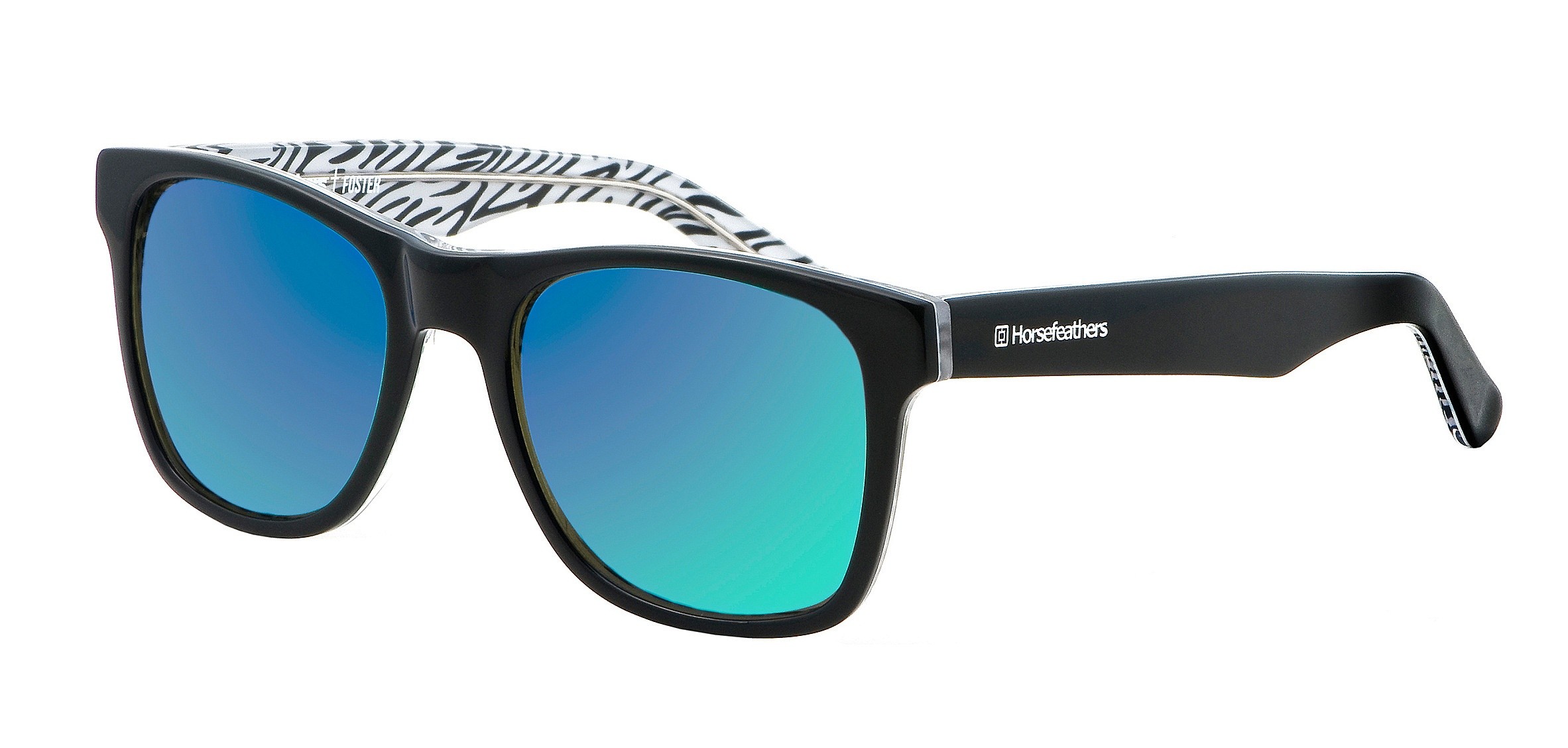 des lunettes Horsefeathers Foster - Zebra/Mirror Green/Polarized - men´s