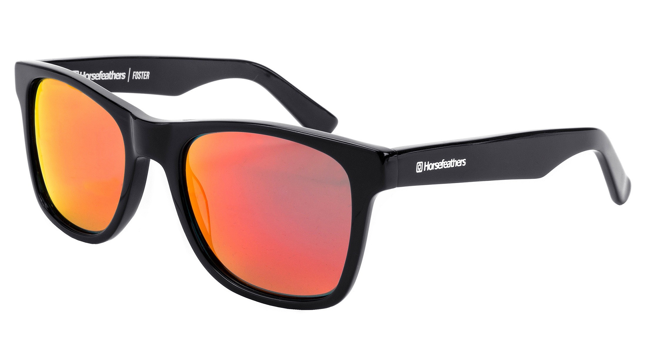 okulary Horsefeathers Foster - Gloss Black/Mirror Red/Polarized