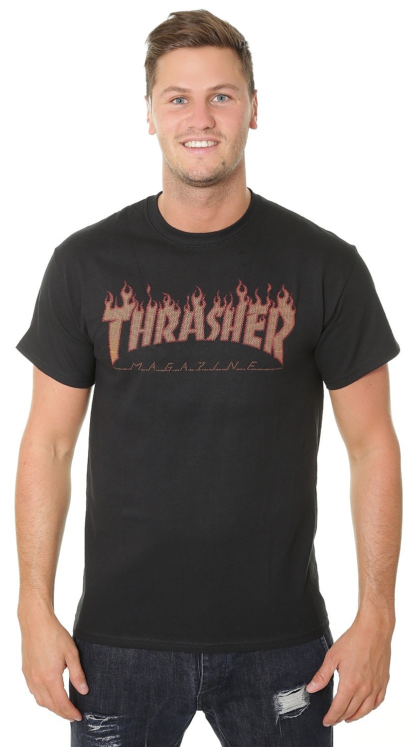tricou Thrasher Flame Halftone - Black - men´s