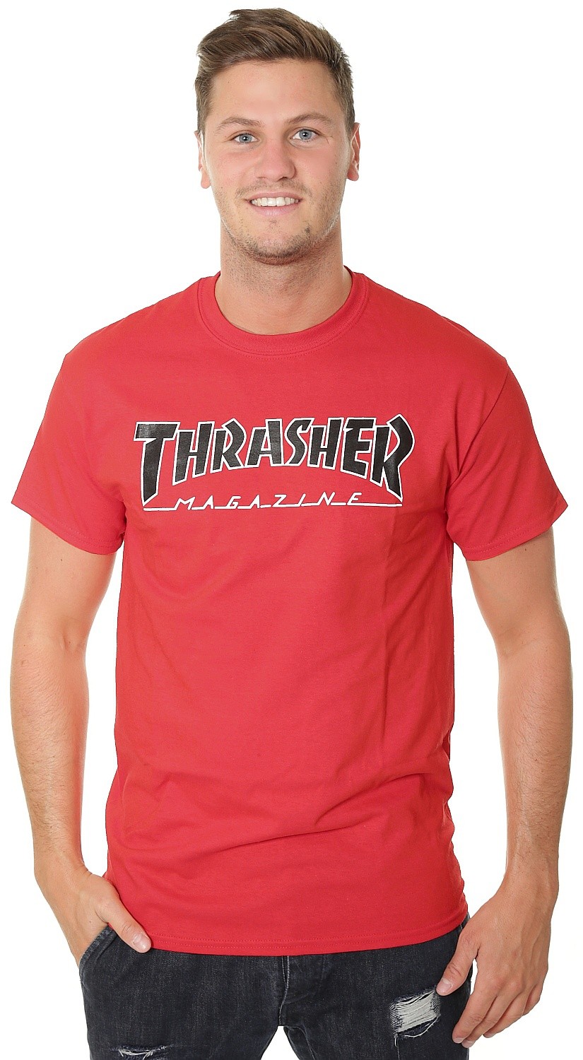 póló Thrasher Outlined - Red - men´s