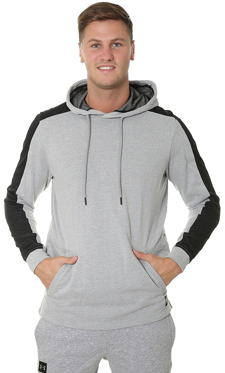 bluză Under Armour Microthread Terry - 035/Steel Light Heather/Black - men´s