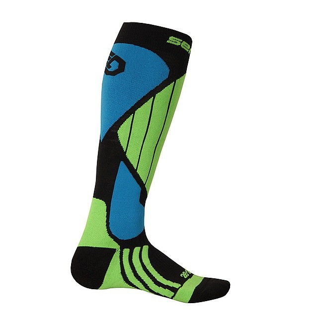 meias Sensor Snow Pro - Black/Green/Blue