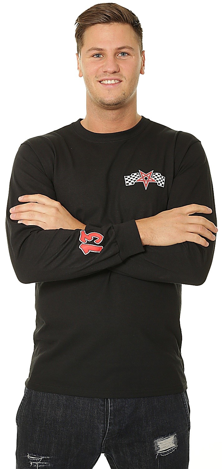 póló Thrasher Racing LS - Black - men´s