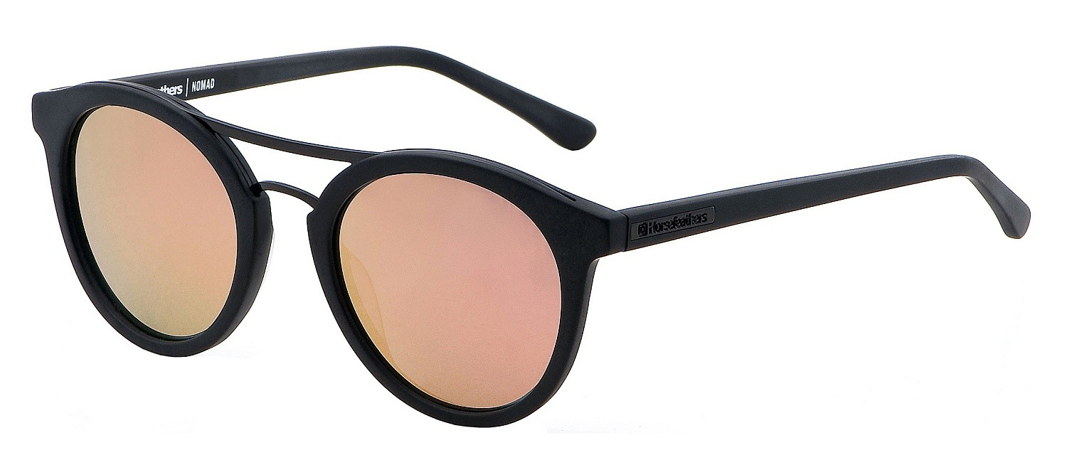 des lunettes Horsefeathers Nomad - Matt Black/Mirror Rose/Polarized