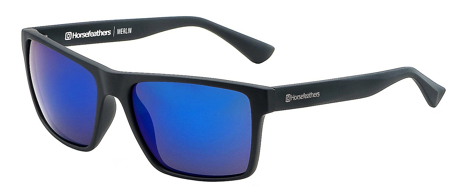 okulary Horsefeathers Merlin - Matt Black/Mirror Blue/Polarized