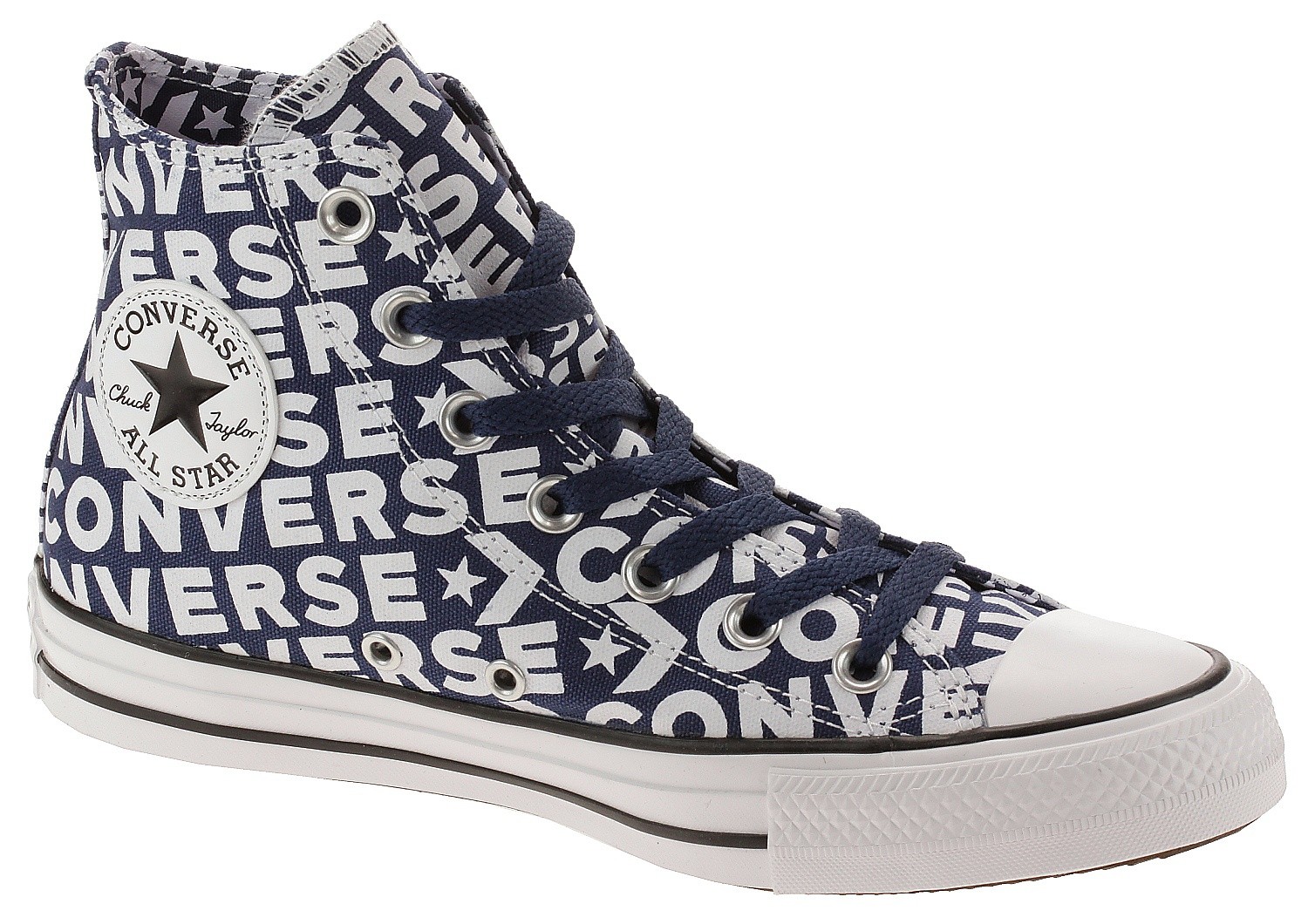 chaussures Converse Chuck Taylor All Star Wordmark Hi - 163952/Navy/White/Navy/White/White
