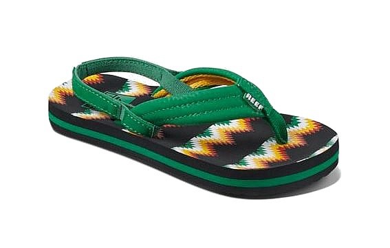 Flip-Flops Reef Little Ahi - Black/Green Blanket - kid´s