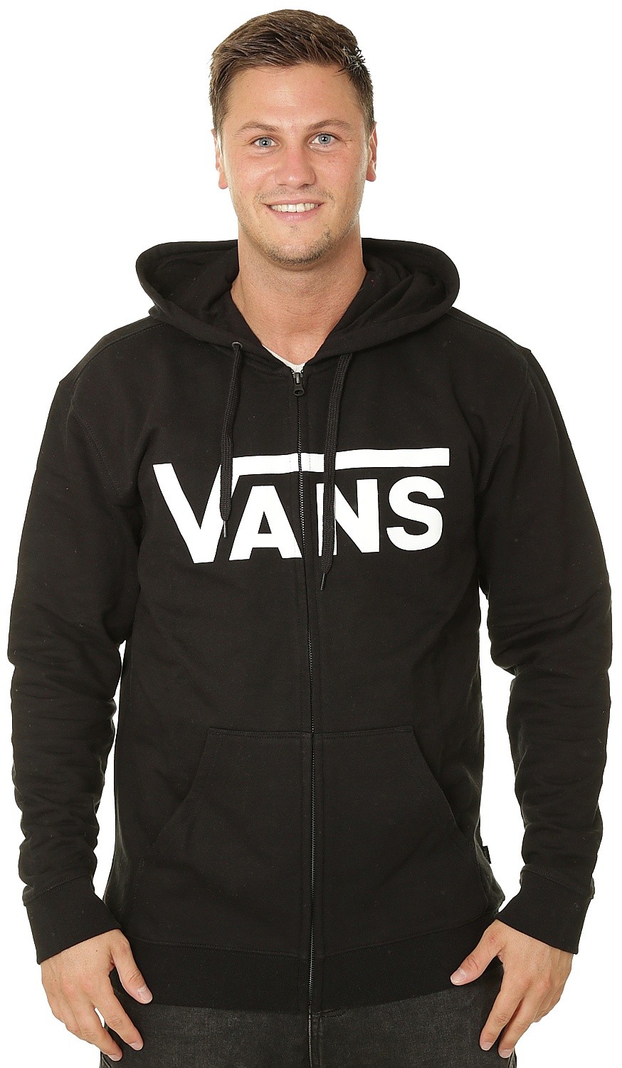 shirts Vans Classic Zip - Black/White - men´s