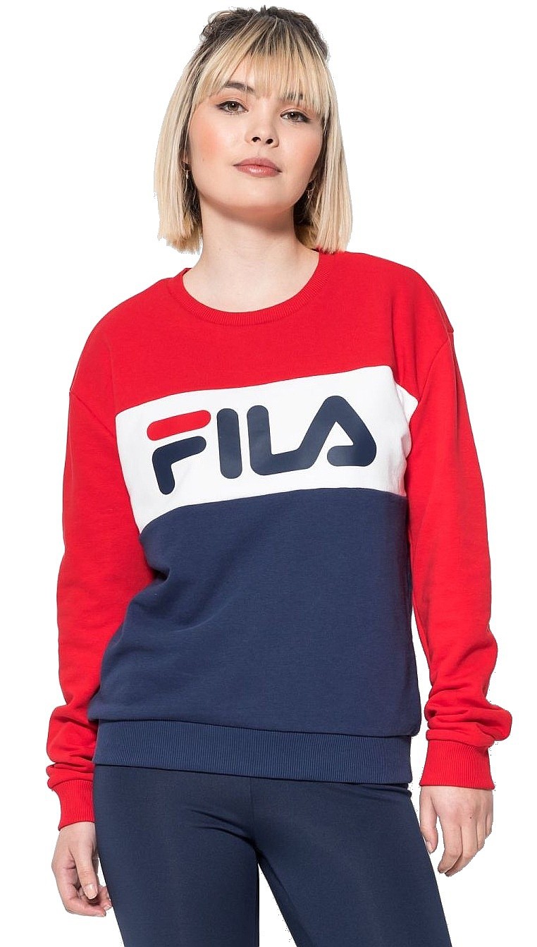 sweat-shirt Fila Leah Crew - Black Iris/True Red/Bright White - women´s