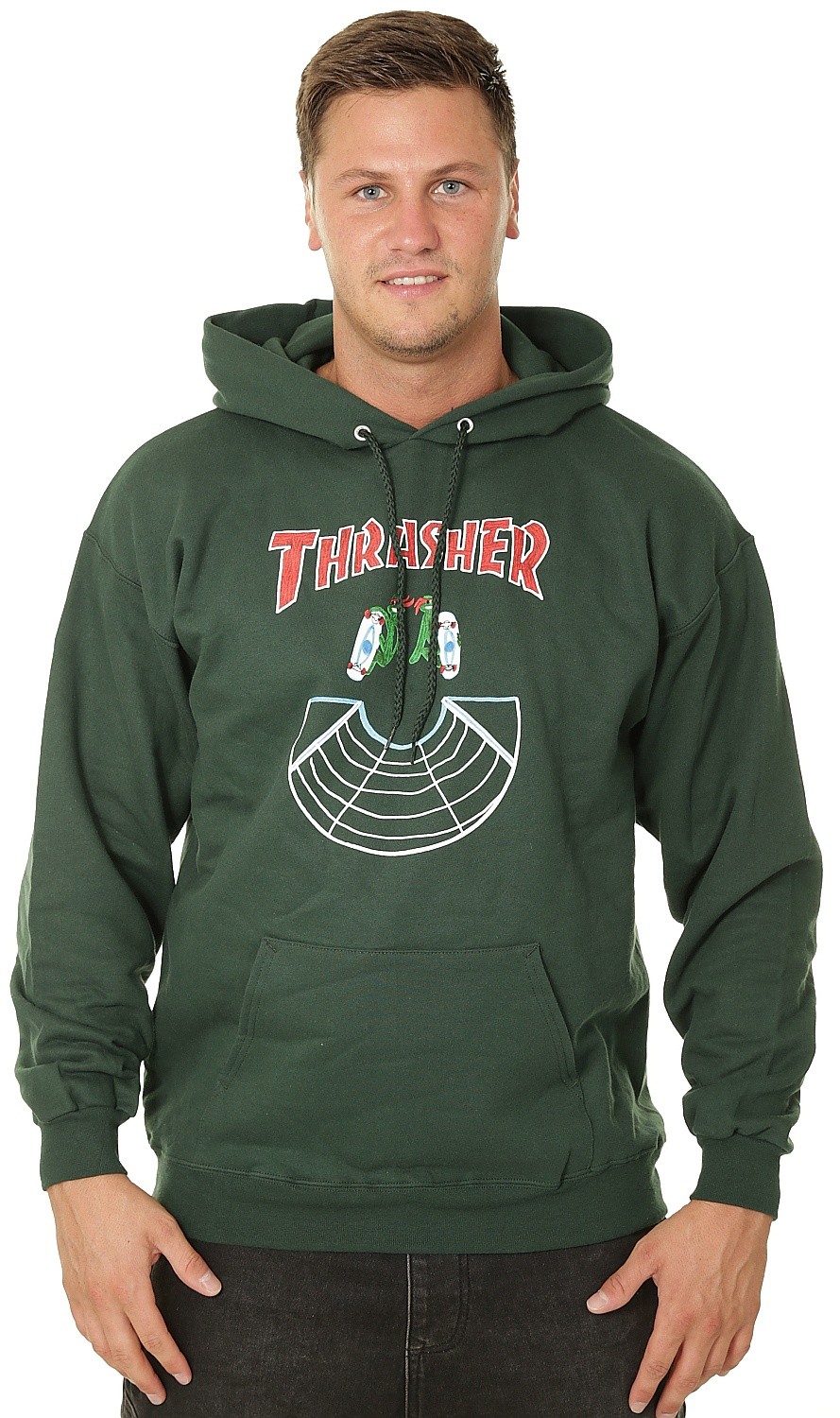 sweat-shirt Thrasher Doubles - Forest Green - men´s