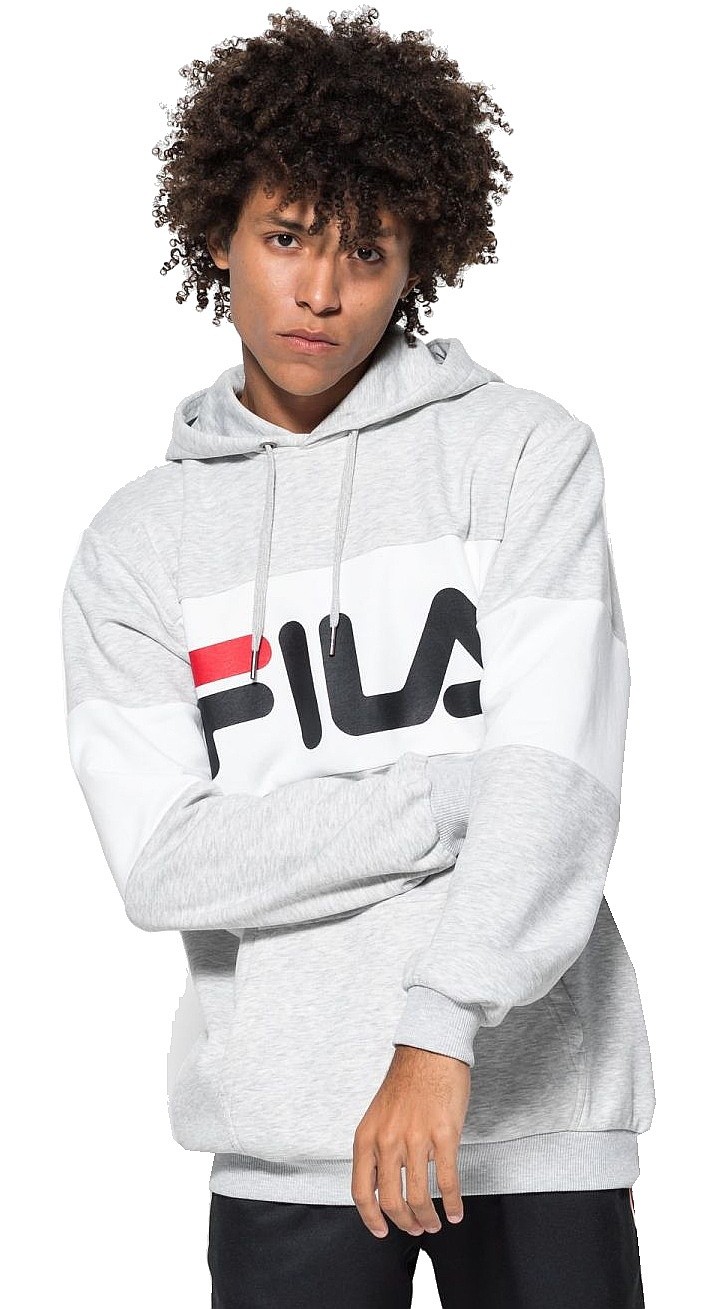 bluza Fila Night Blocked - Light Gray Melange Bros/Bright White