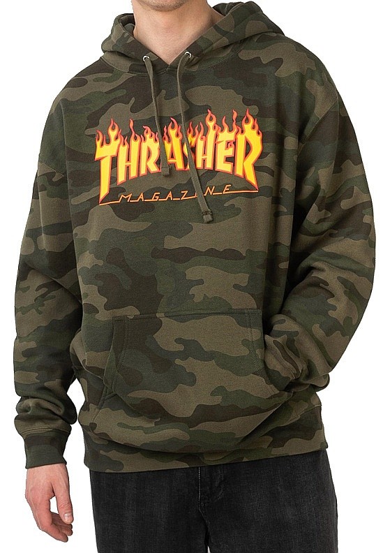 felpa Thrasher Flame - Forest Camo - men´s