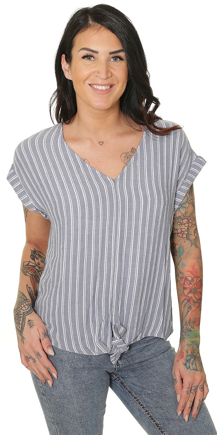 košile Roxy Born To Try Stripe - BPZ3/True Navy Birdy Stripes
