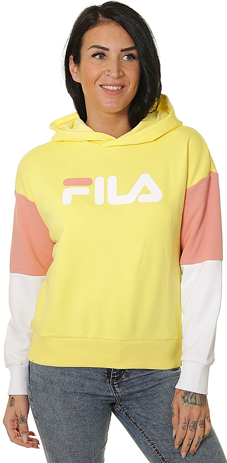 sweat-shirt Fila Barret Cropped Hoody - Limelight/Bright White/Lobster Bisque - women´s