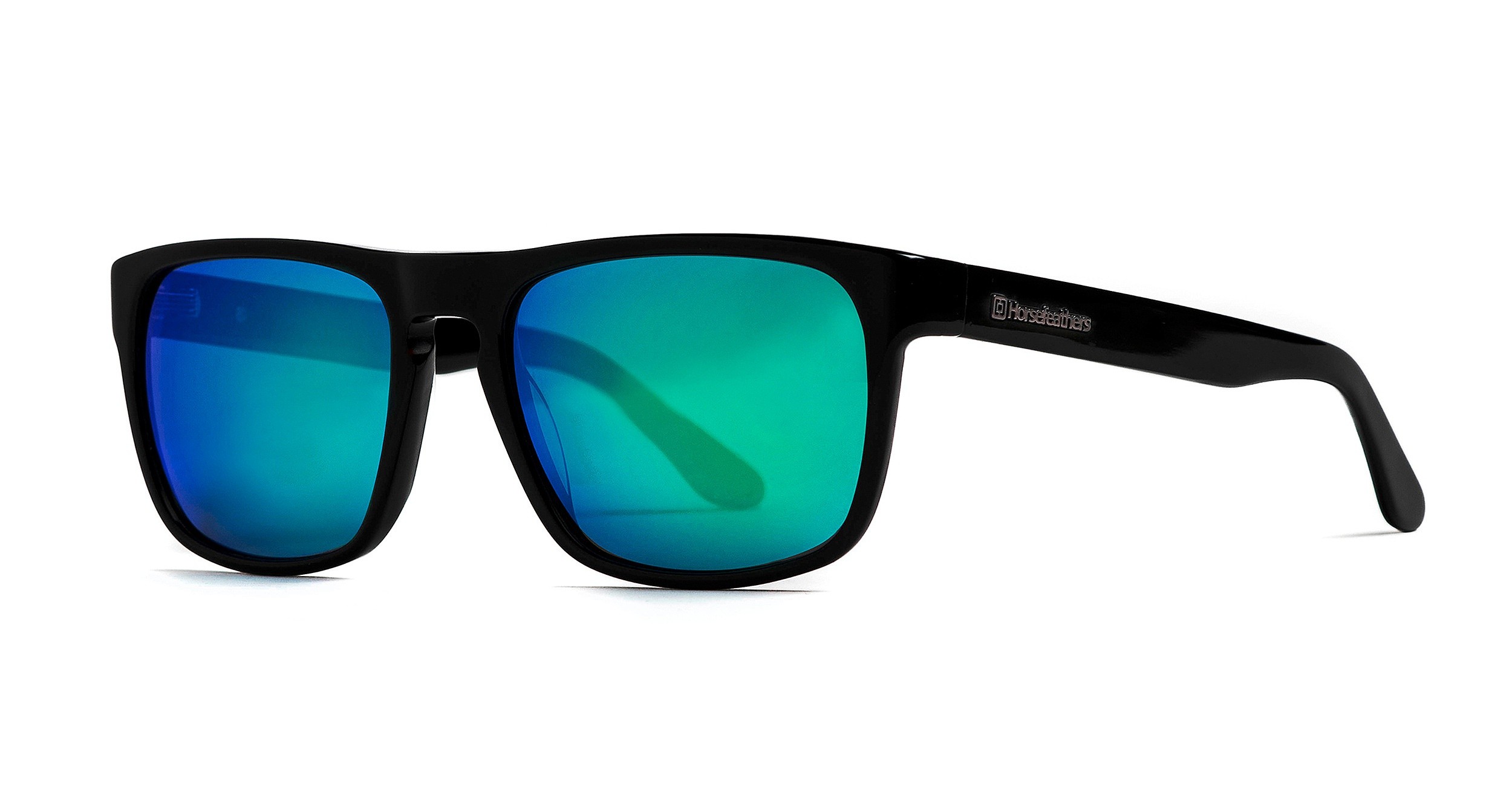 очки Horsefeathers Keaton - Gloss Black/Mirror Green/Polarized