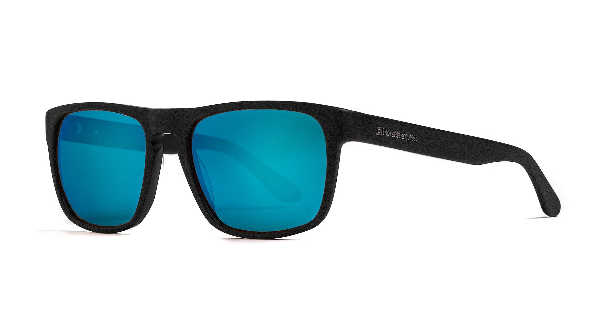 des lunettes Horsefeathers Keaton - Brushed Black/Mirror Blue/Polarized