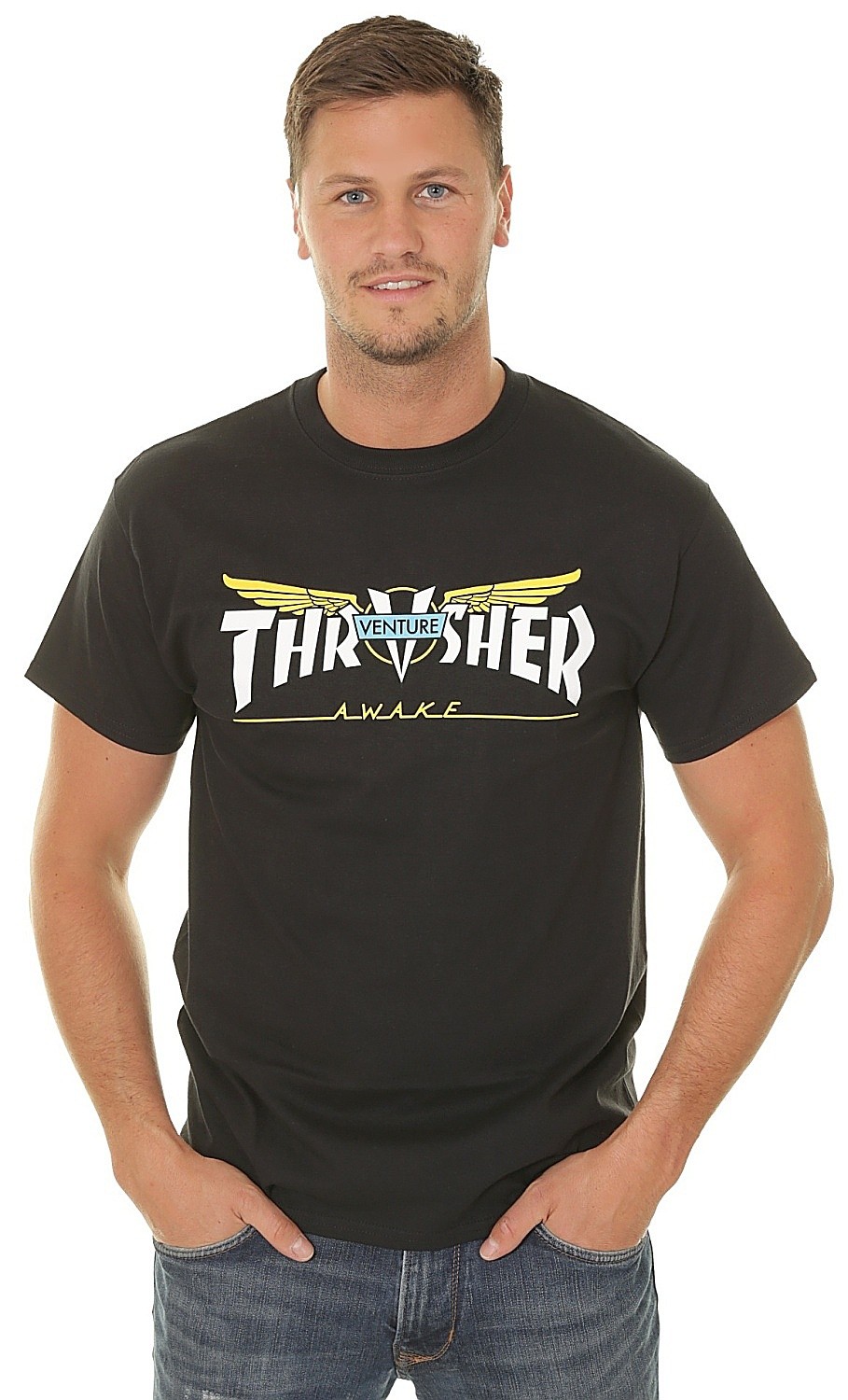 T-shirt Thrasher Venture Collab - Black - men´s