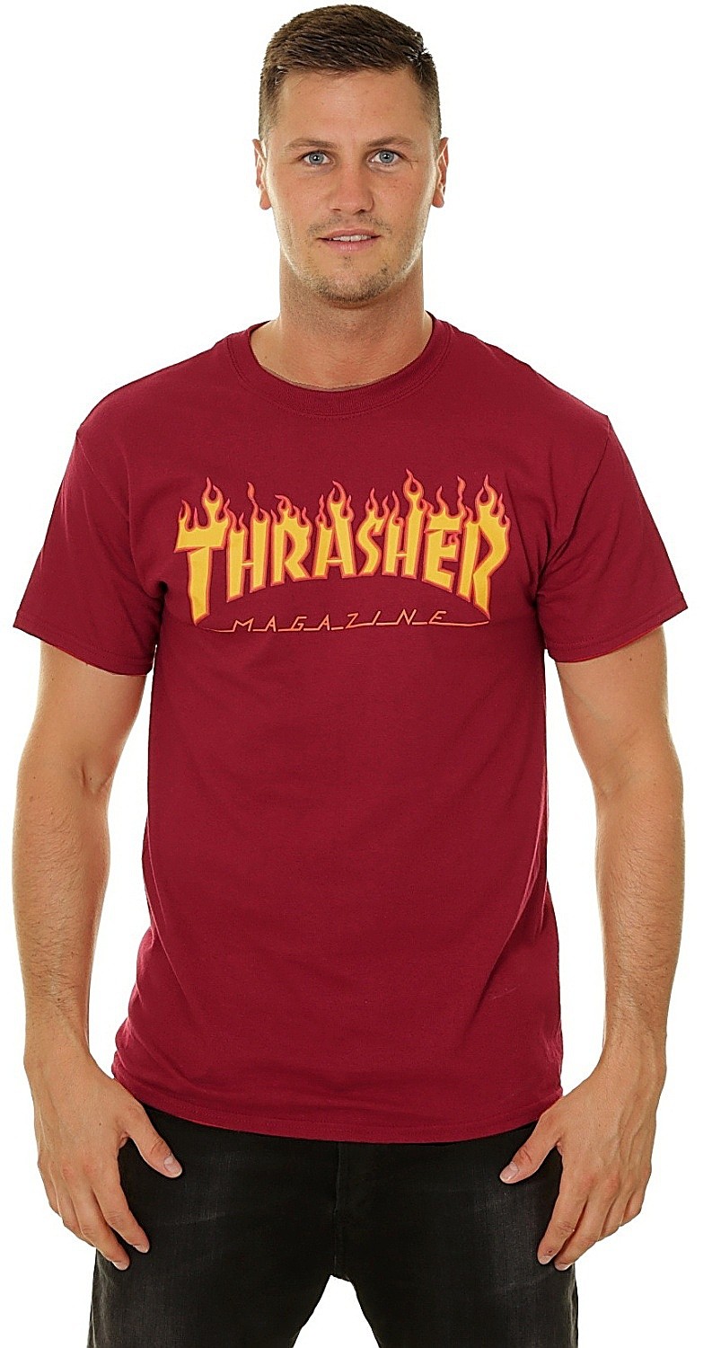 camisa Thrasher Flame Logo - Cardinal - men´s
