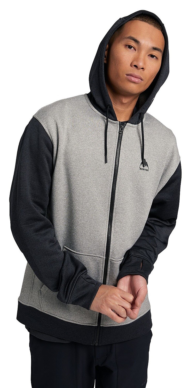 sudadera Burton Oak Zip - Gray Heather/True Black - men´s