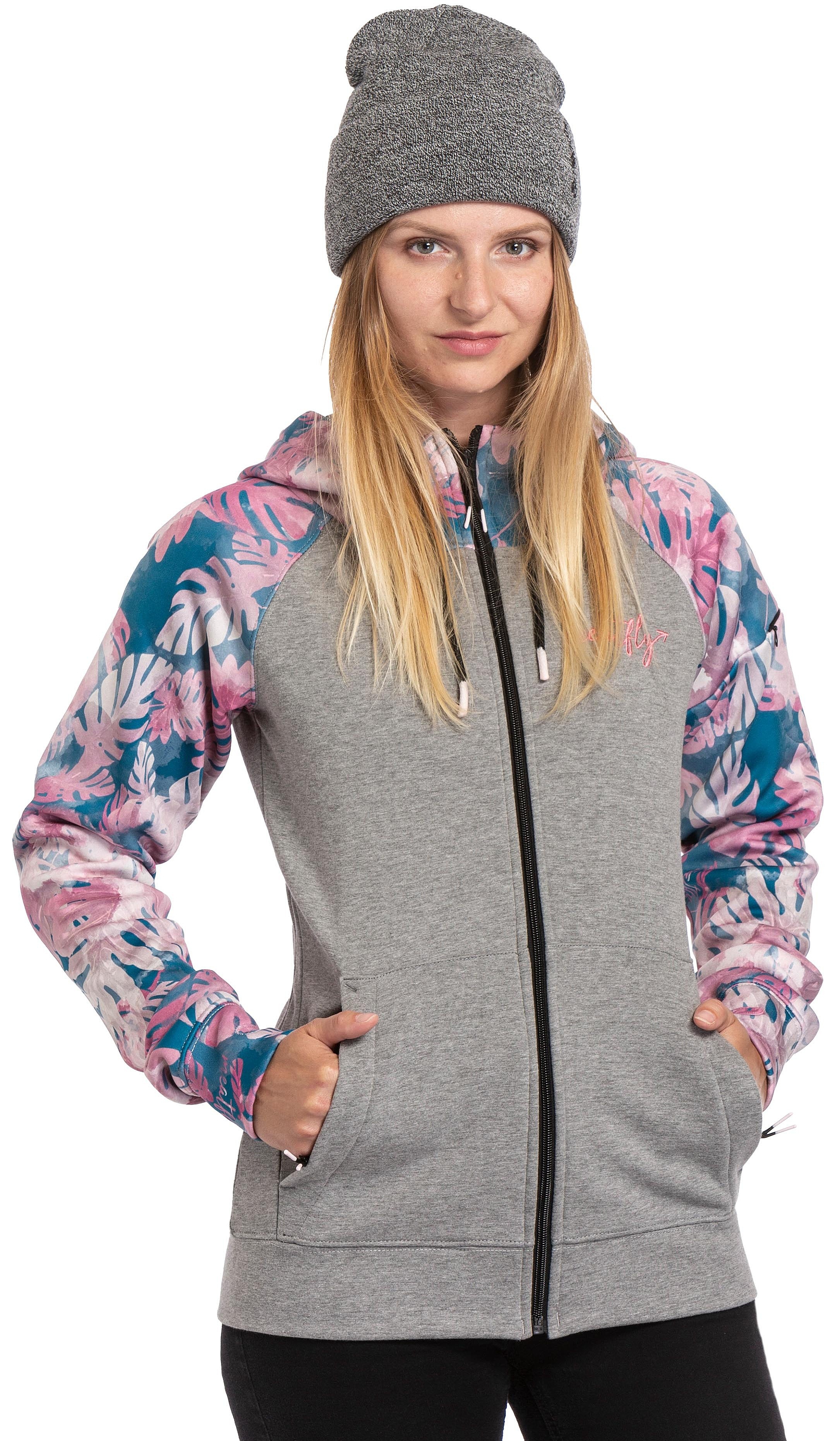 sweat-shirt Meatfly Alisha 4 Zip - B/Pink Leat/Light Gray - women´s